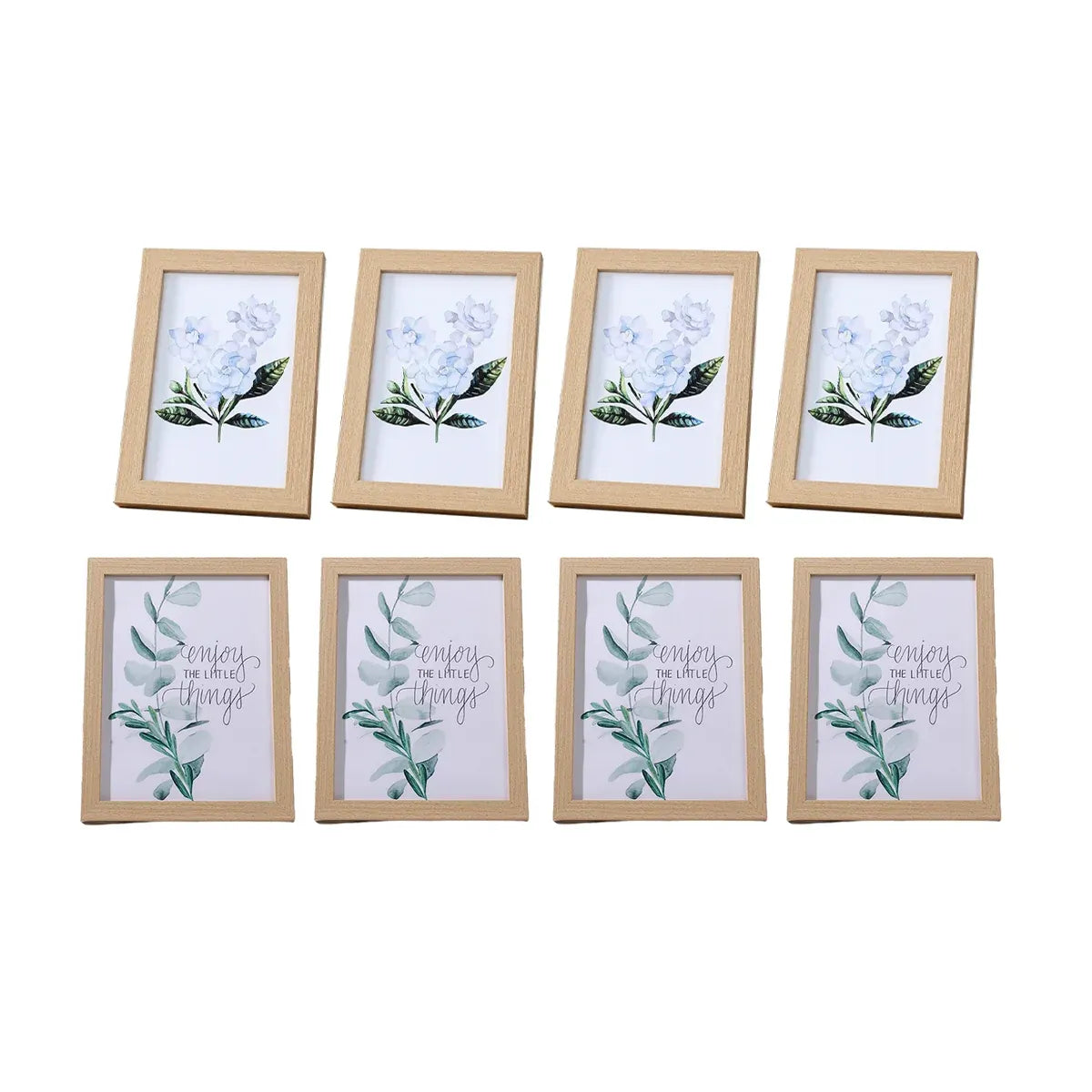 Photo Frame Display Stand Set DIY Wooden Picture Holder 8PCS Desktop Decoration