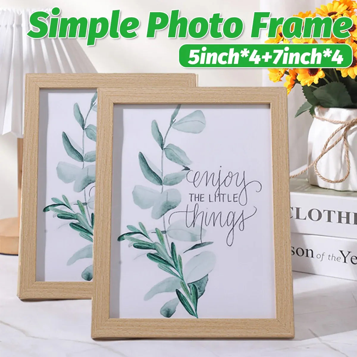 Photo Frame Display Stand Set DIY Wooden Picture Holder 8PCS Desktop Decoration