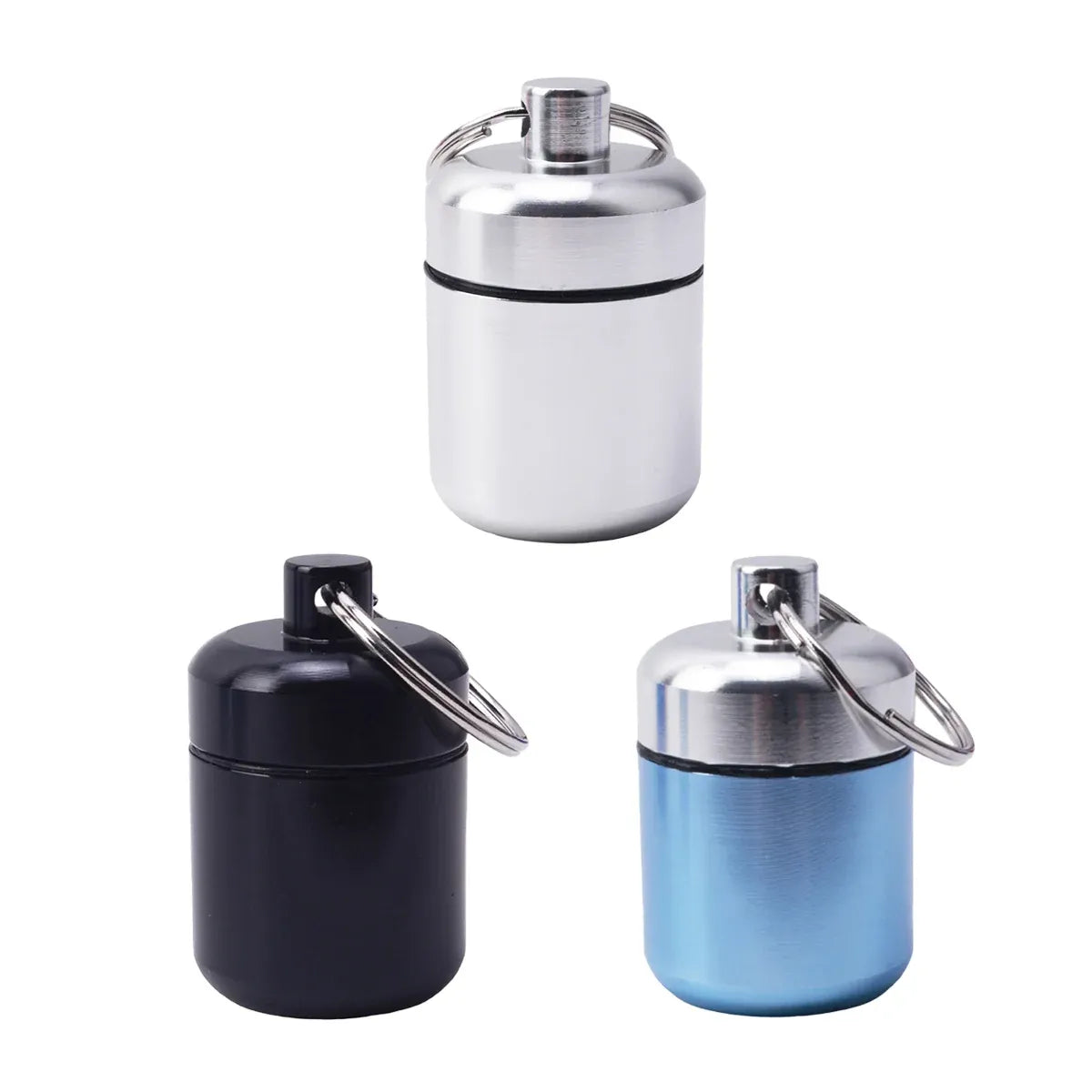 6Pcs Mini Sealed Metal Aluminum Tin Small Item Storage Jar Container Box Use - Blue