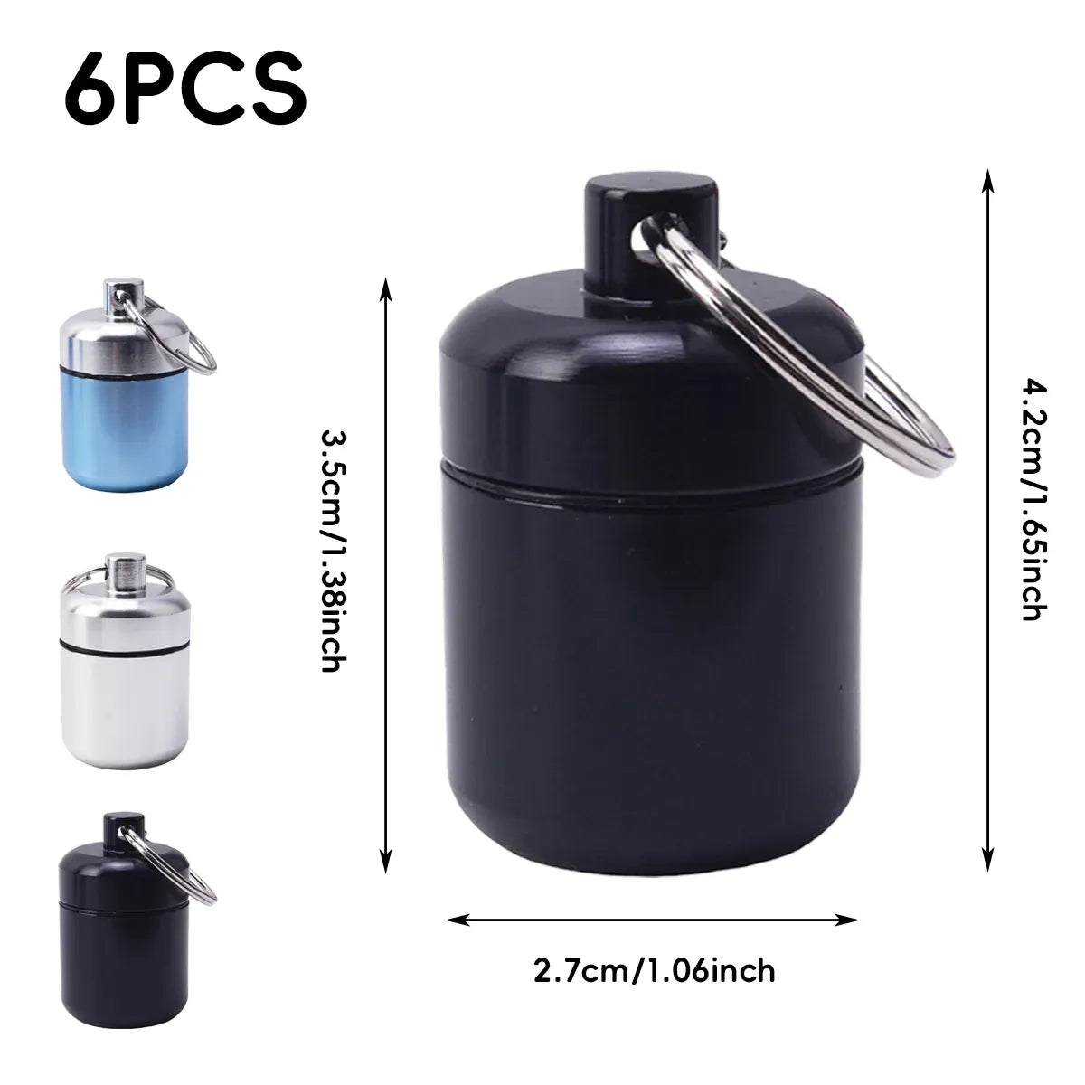 6Pcs Mini Sealed Metal Aluminum Tin Small Item Storage Jar Container Box Use - Silver