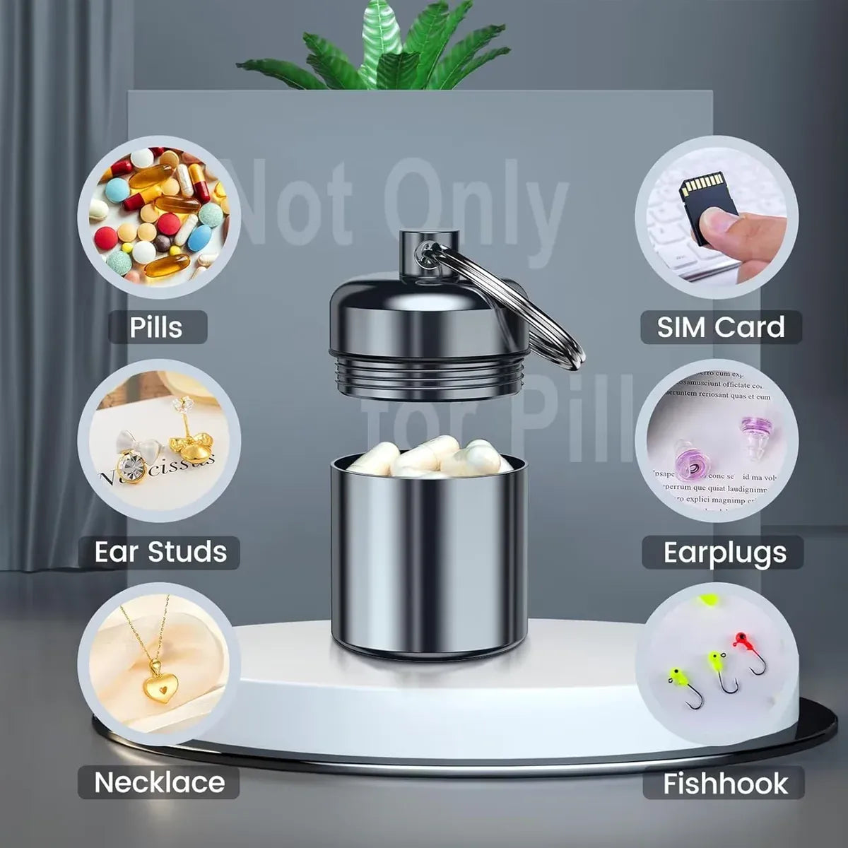 6Pcs Mini Sealed Metal Aluminum Tin Small Item Storage Jar Container Box Use - Silver