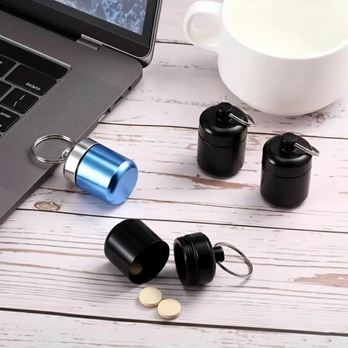6Pcs Mini Sealed Metal Aluminum Tin Small Item Storage Jar Container Box Use - Silver