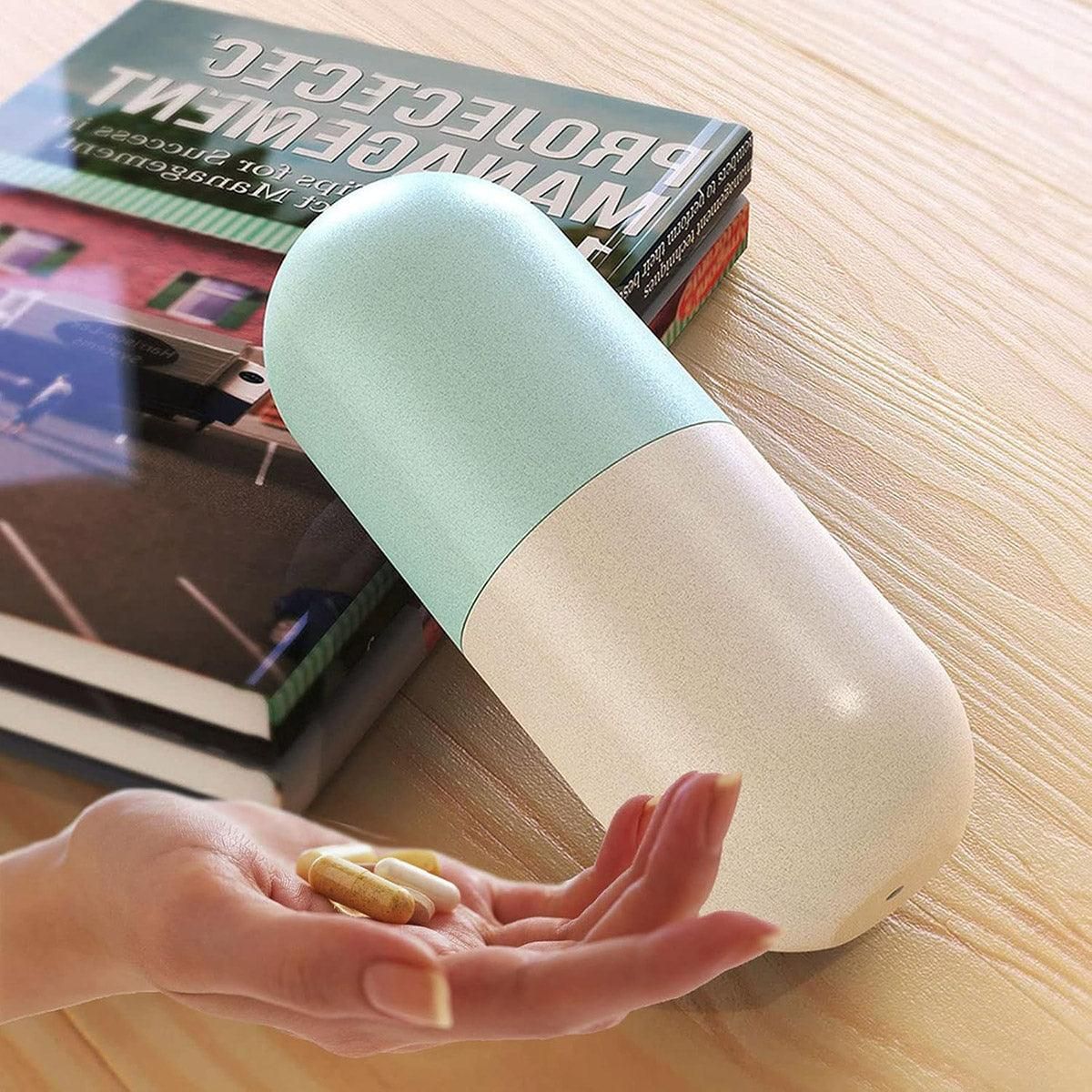 Sealed 7 Compartment Rotating Pill Box Weekly Travel Capsule Organizer Case