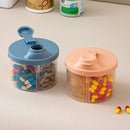 3Pcs Portable Pill Organizer Weekly Medicine Compartment Box Travel Daily Use - Blue