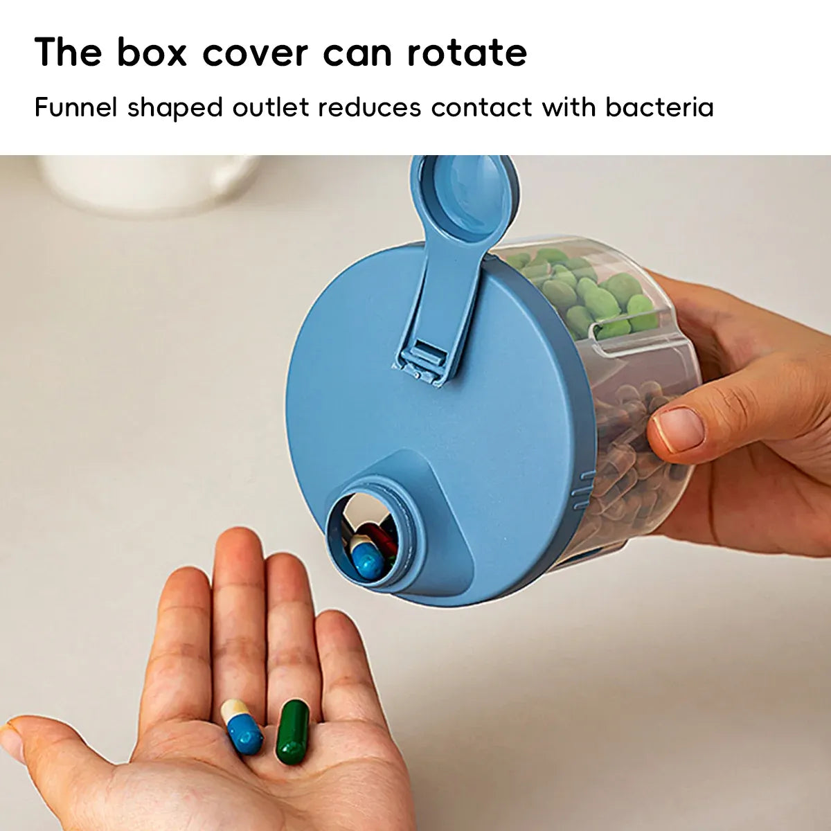 3Pcs Portable Pill Organizer Weekly Medicine Compartment Box Travel Daily Use - White