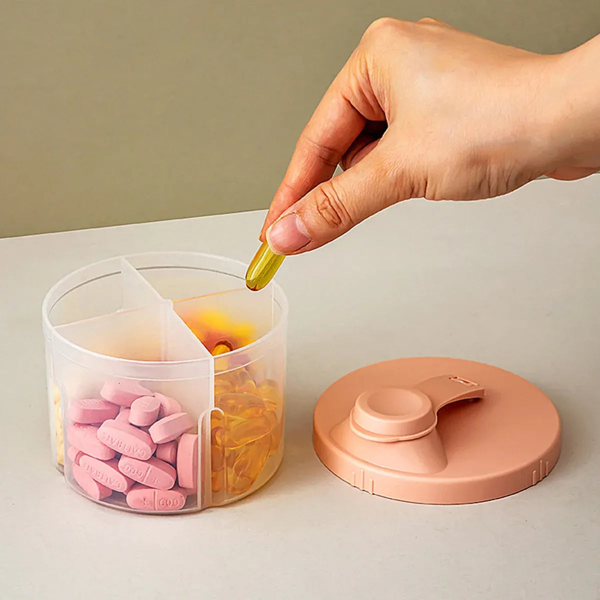 3Pcs Portable Pill Organizer Weekly Medicine Compartment Box Travel Daily Use - White