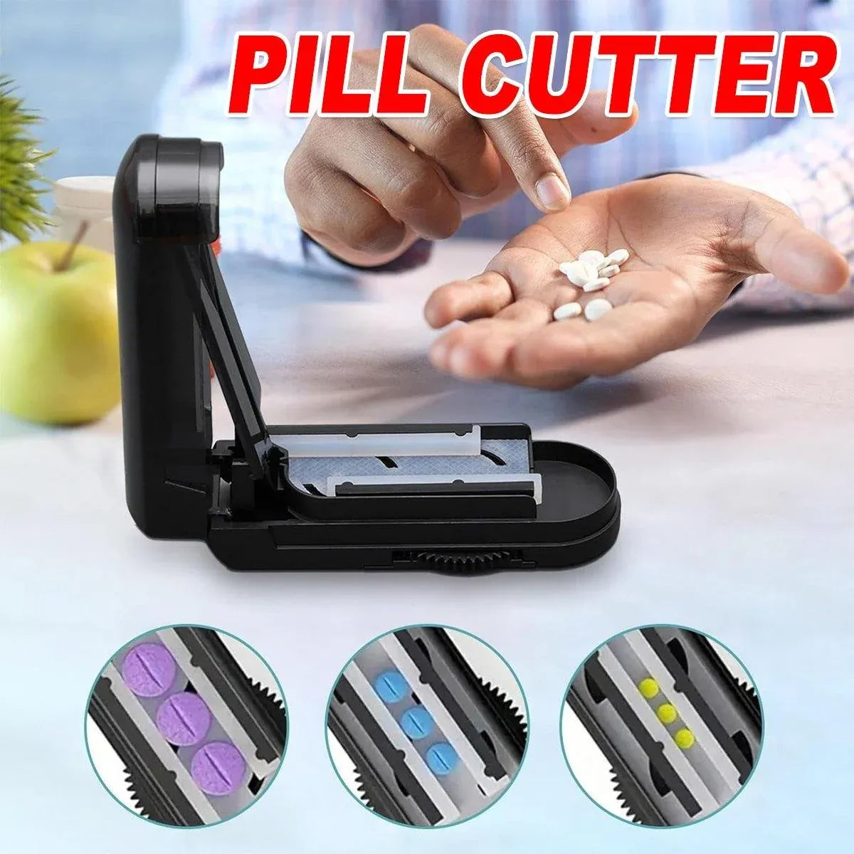 Pill Slicer Cutter Tablet Splitter Portable Pill Divider Medication Organizer