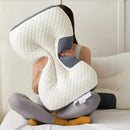 Ergonomic Contour Pillow Knitted Cotton Filling Neck Support for All Sleepers - 1PC