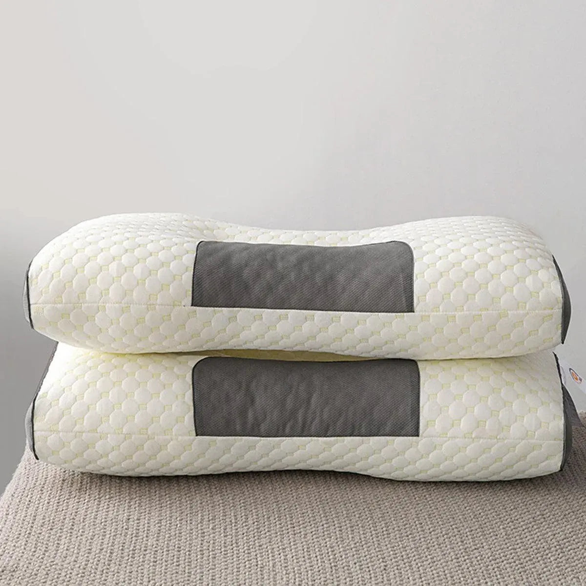 Ergonomic Contour Pillow Knitted Cotton Filling Neck Support for All Sleepers - 1PC