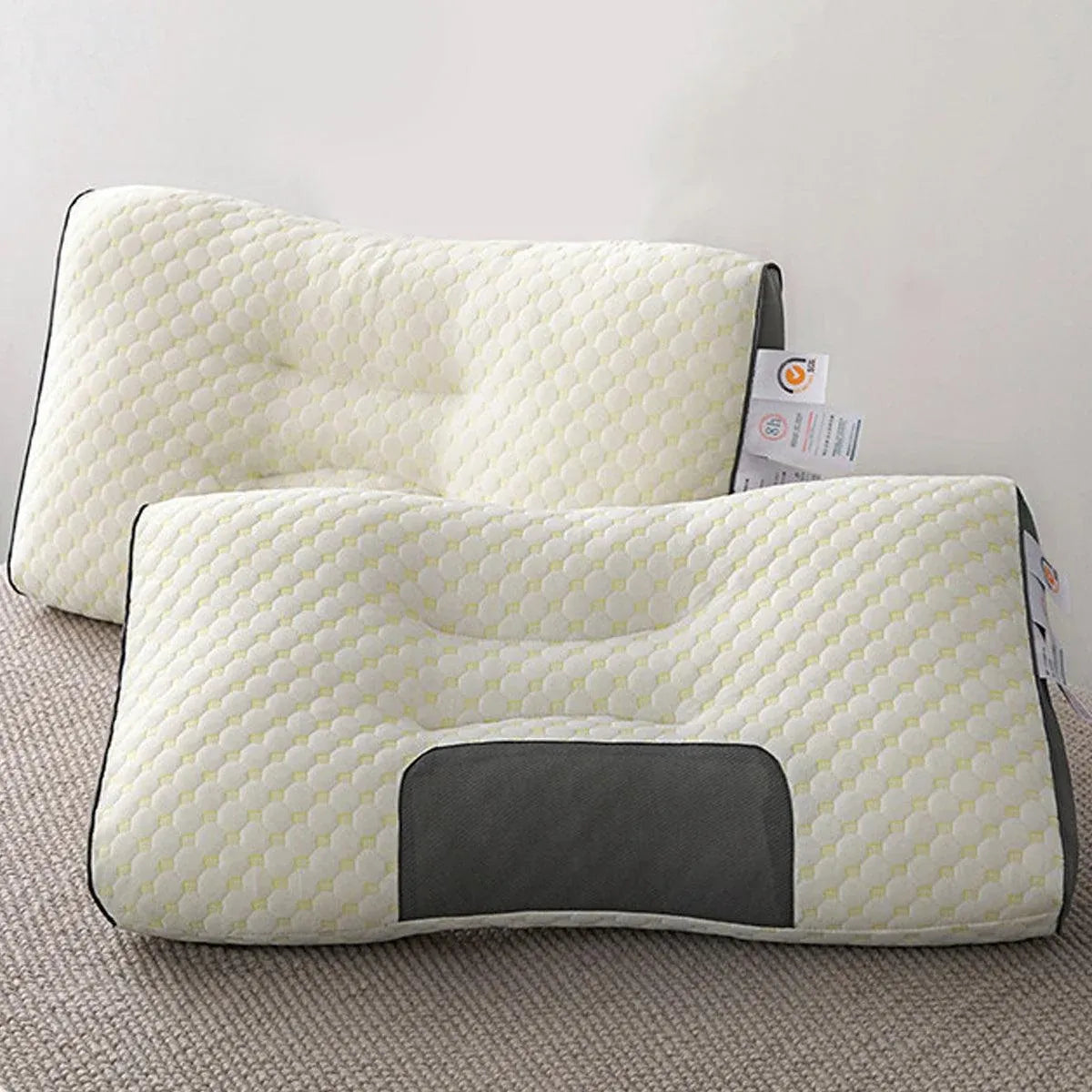 Ergonomic Contour Pillow Knitted Cotton Filling Neck Support for All Sleepers - 1PC