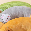 Dog Pet U Shaped Pillow Cartoon Breathable Cat Sleeping Cushion for All Seasons - Brown