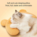 Dog Pet U Shaped Pillow Cartoon Breathable Cat Sleeping Cushion for All Seasons - Brown