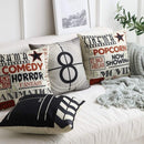4-Piece 45 cm Retro Cinema Cushion Cover Set
