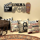 4-Piece 45 cm Retro Cinema Cushion Cover Set
