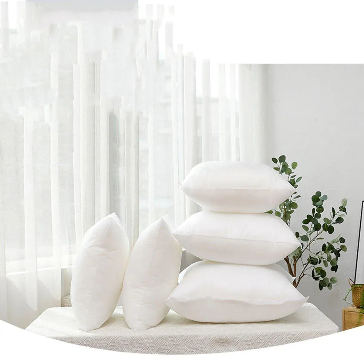 2pcs High Quality Square Pillow Inserts Soft Cushion Fillers Hotel Grade Use - 45x45cm