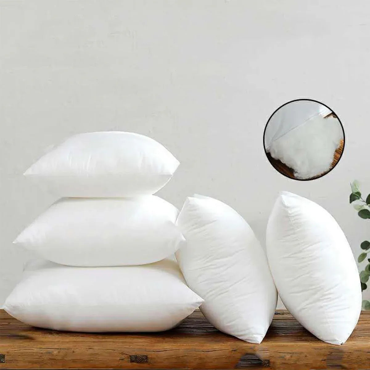 2pcs High Quality Square Pillow Inserts Soft Cushion Fillers Hotel Grade Use - 50x50cm
