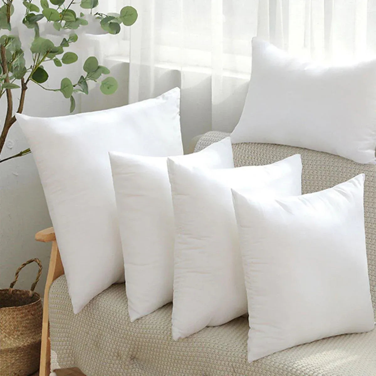 2pcs High Quality Square Pillow Inserts Soft Cushion Fillers Hotel Grade Use - 50x50cm
