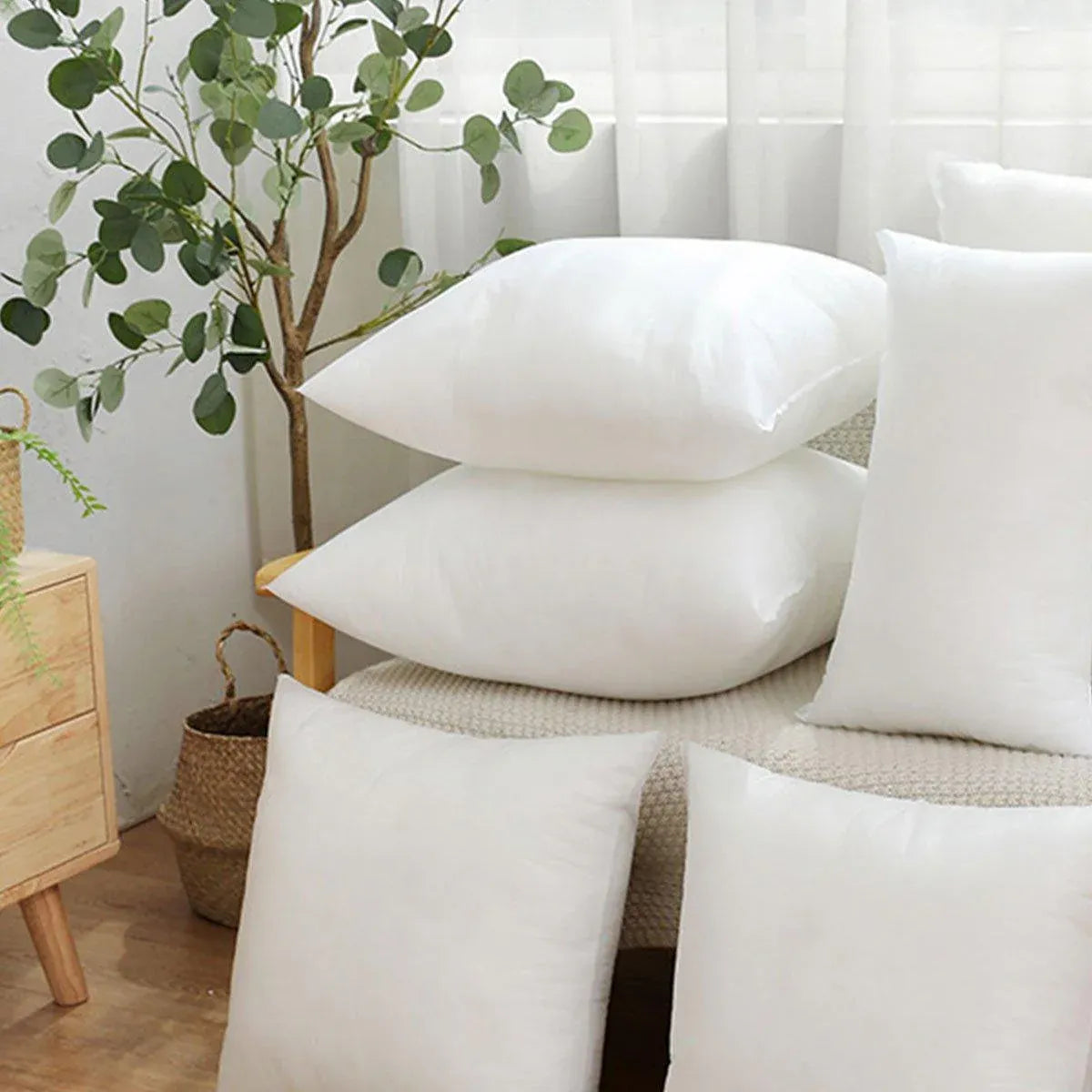 2pcs High Quality Square Pillow Inserts Soft Cushion Fillers Hotel Grade Use - 60x60cm