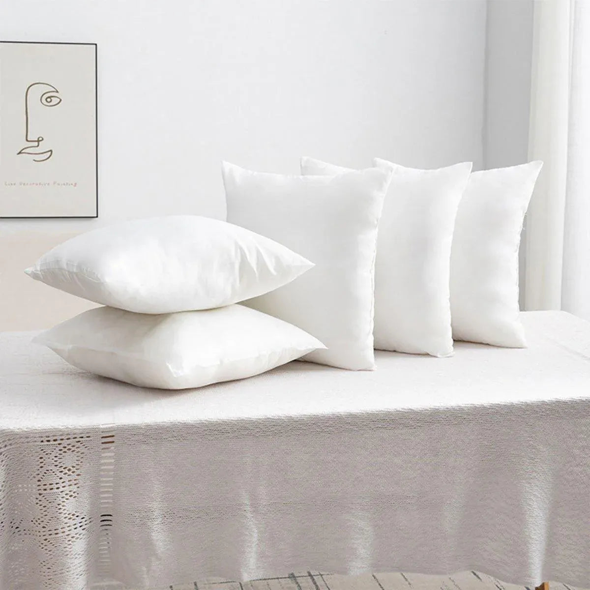 2pcs High Quality Square Pillow Inserts Soft Cushion Fillers Hotel Grade Use - 60x60cm