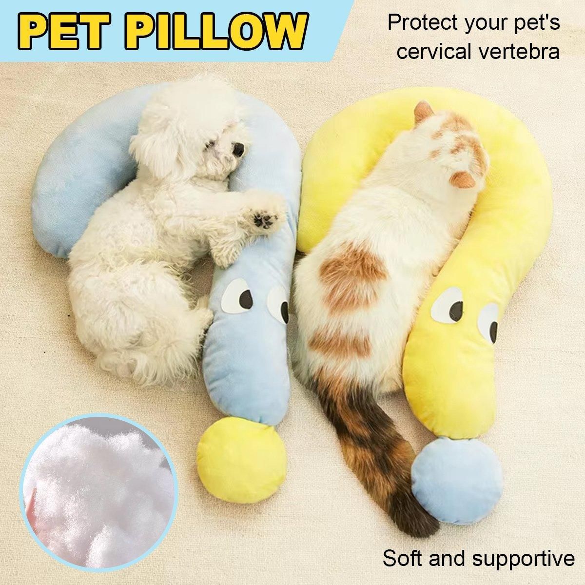 Soft Plush Pet Pillow for Dogs Cats Sleeping Cuddle Pillow Comfort Cushion - Blue