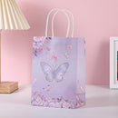 30pcs Pink Romantic Flower Tote Bag Cowhide Paper Elegant Design Gift Bag - Pink