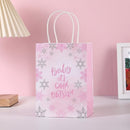 30pcs Pink Romantic Flower Tote Bag Cowhide Paper Elegant Design Gift Bag - Pink