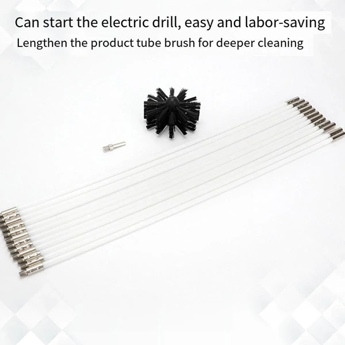 Pipe Cleaning Brush Nylon Head Rod Duct Cleaning Tool Solid Chimney Brush