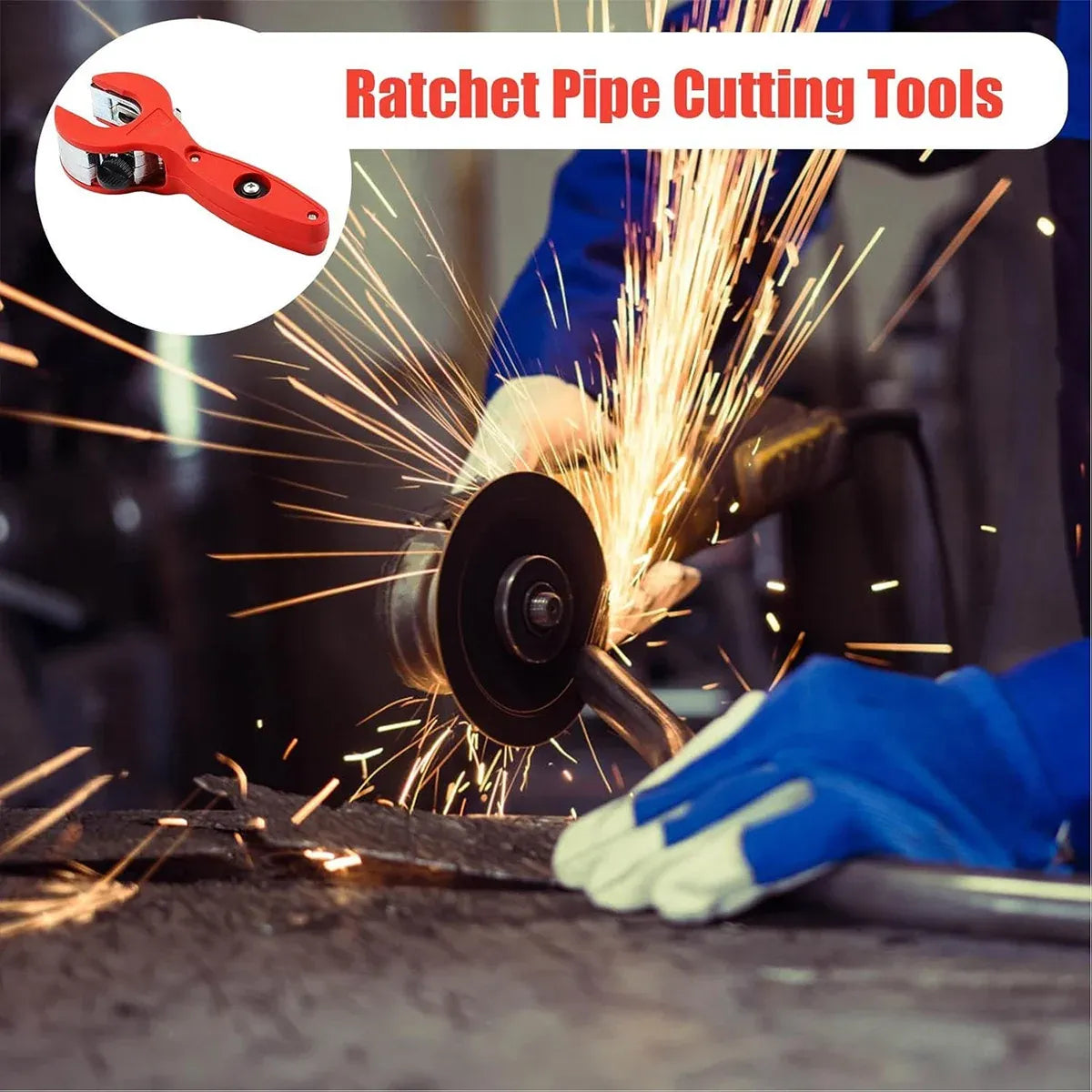 Ratchet Pipe Cutter Quick Pipe Cutting Tool for Metal Pipes Plumbing Repair