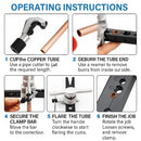 5PCS Eccentric Flaring Tool Kit 45-Degree Flare for Refrigeration Plumbing Repair