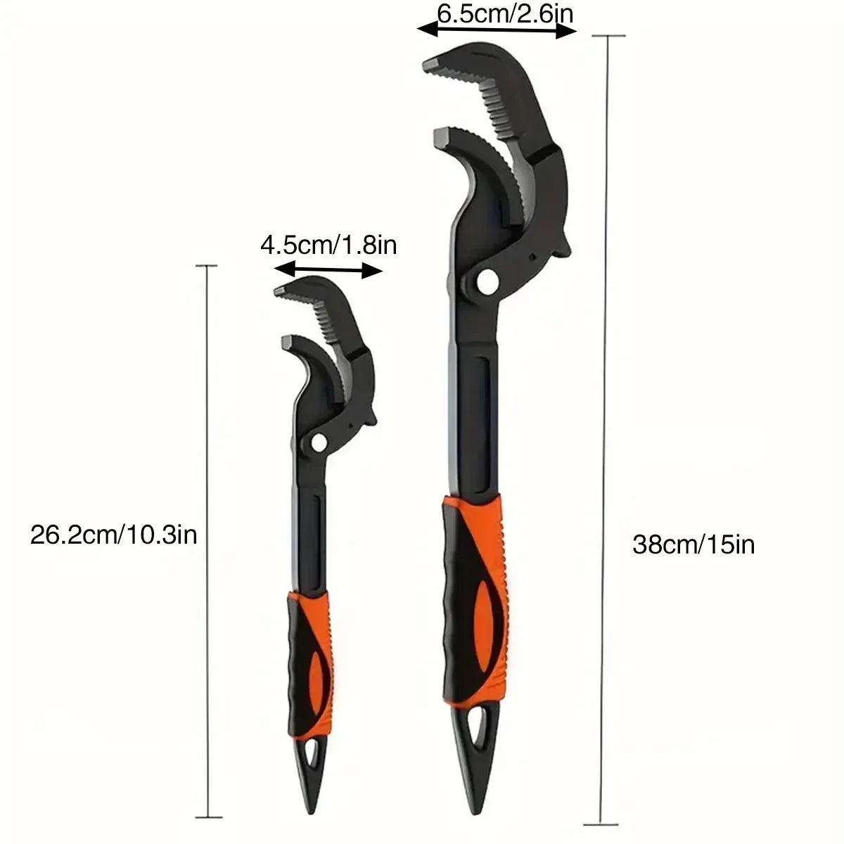 Pipe Wrench Quick Adjust Spanner Multi Functional Water Pipe Tool Heavy Duty - L