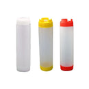 16oz Plastic Sauce Dispenser Bottles Large Capacity Double-ended Squeeze Bottles - Red