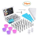 74PCS Piping Nozzle Set Baking Decorating Tools Icing Tips Kit For Cake Cupcake