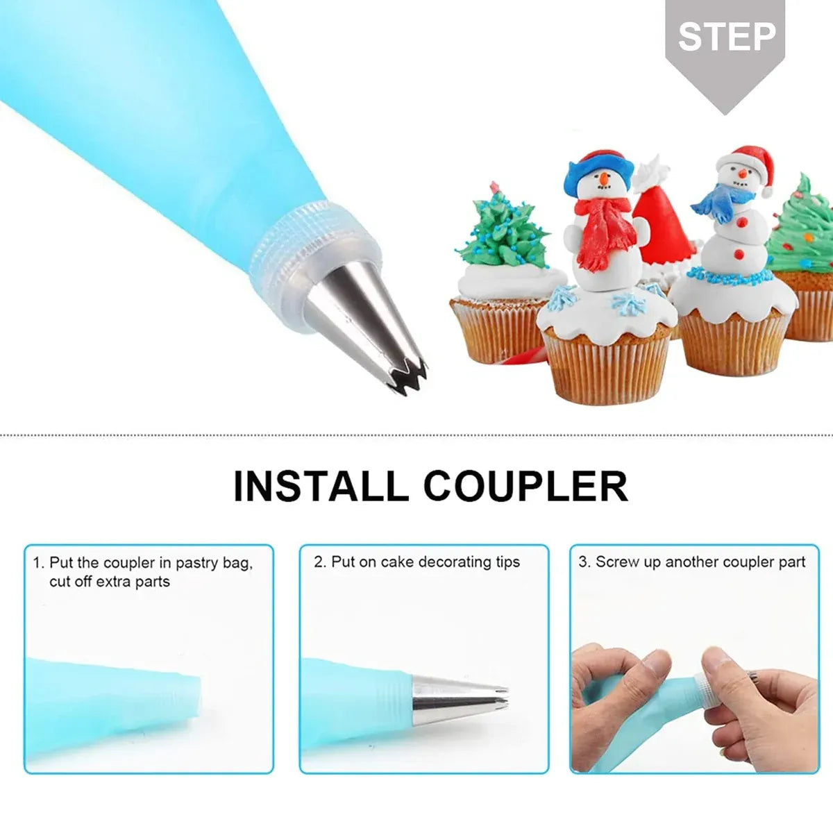 74PCS Piping Nozzle Set Baking Decorating Tools Icing Tips Kit For Cake Cupcake
