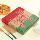 50pcs Pizza Packing Boxes Folding Box Durable Food Storage Containers Colourful - 8inch