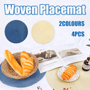 4PCS Table Mats Cup Mats Round Bowl Mats Heat Insulation Set for Household Use - Beige