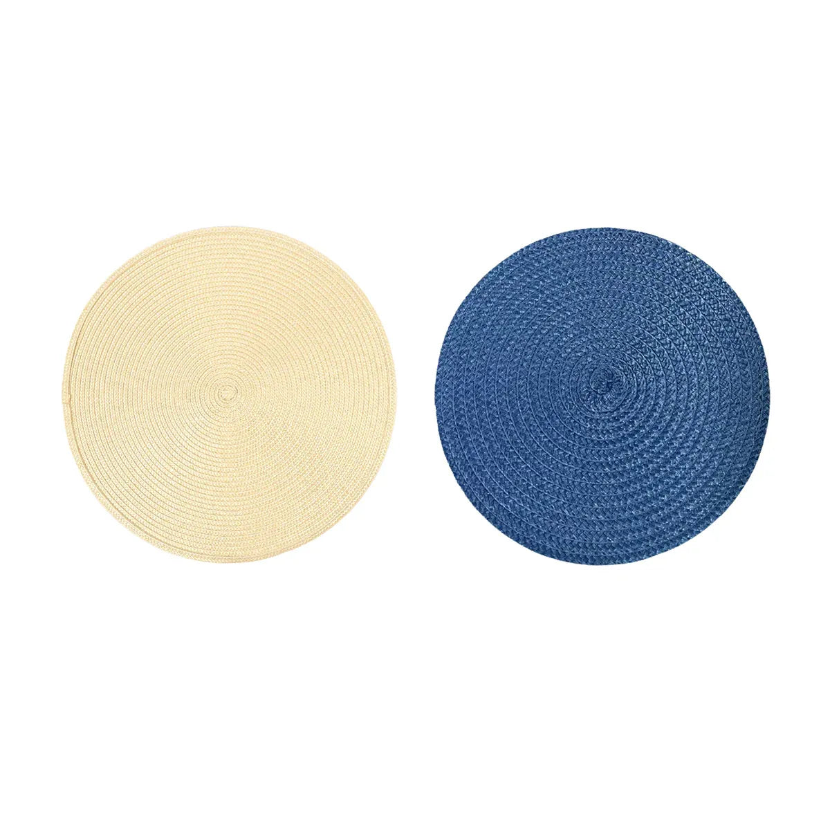 4PCS Table Mats Cup Mats Round Bowl Mats Heat Insulation Set for Household Use - Sapphire blue