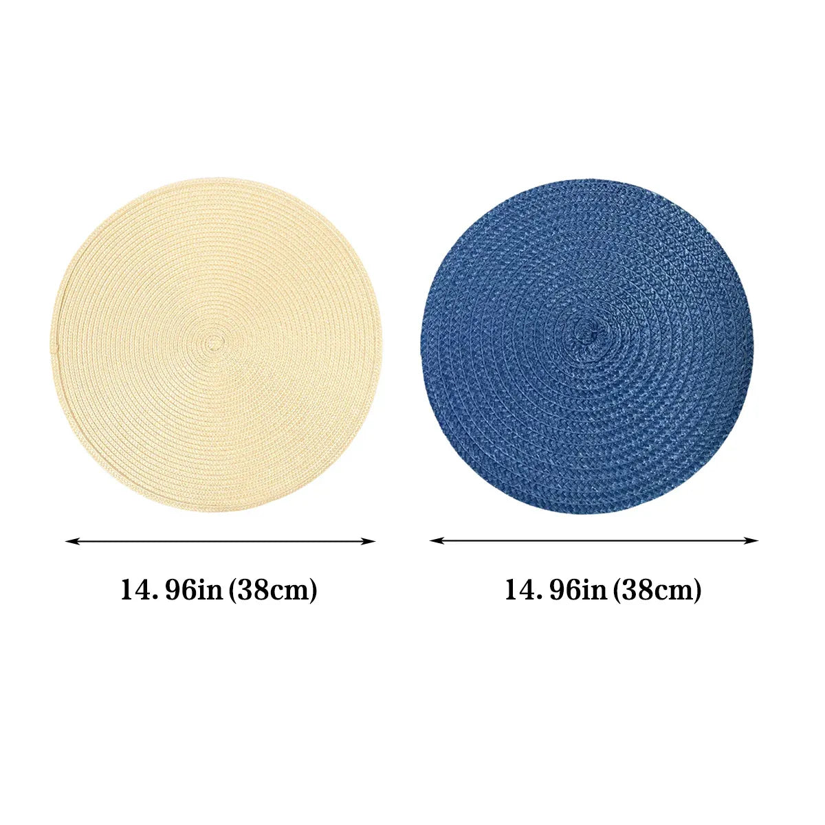 4PCS Table Mats Cup Mats Round Bowl Mats Heat Insulation Set for Household Use - Sapphire blue