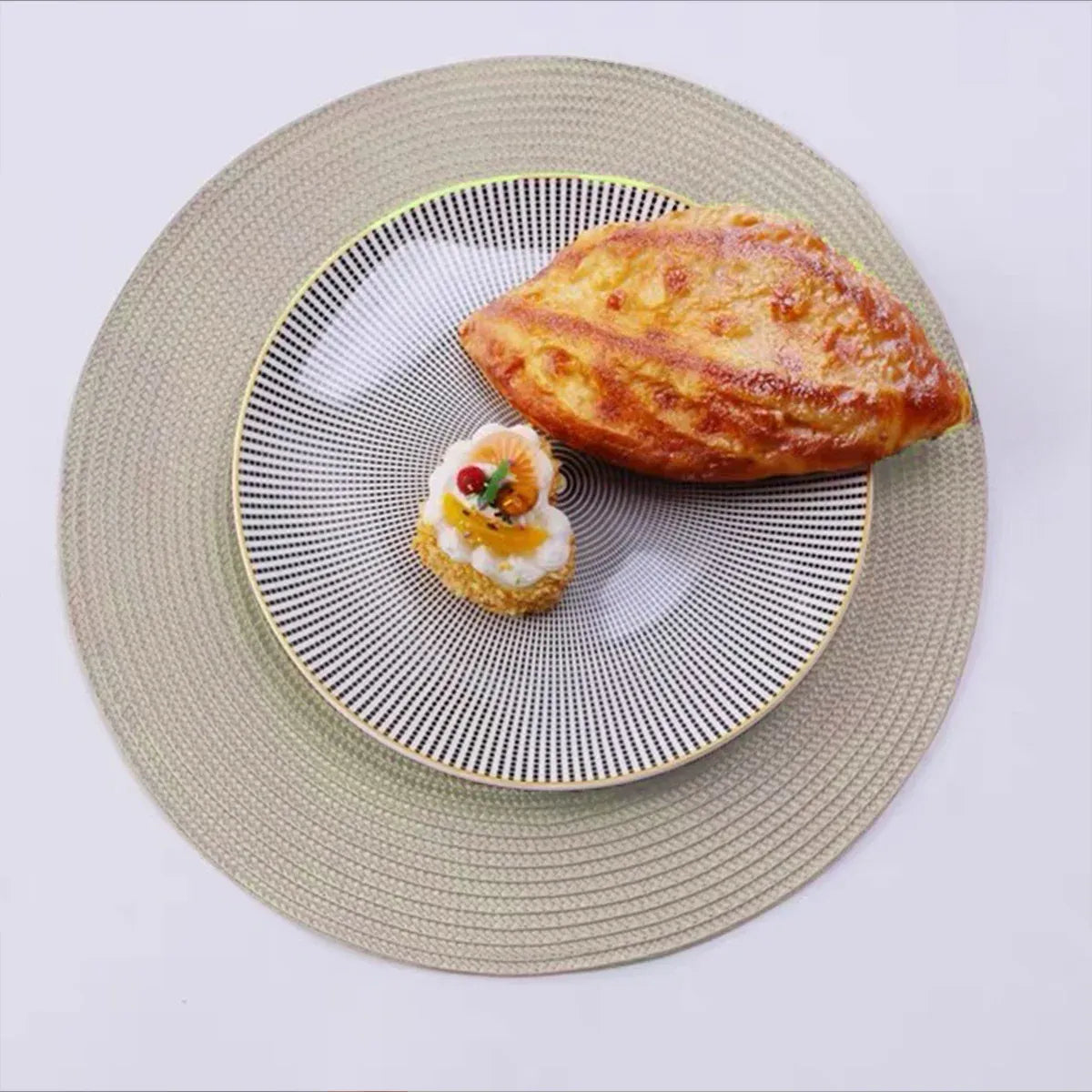 4PCS Table Mats Cup Mats Round Bowl Mats Heat Insulation Set for Household Use - Sapphire blue
