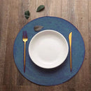 4PCS Table Mats Cup Mats Round Bowl Mats Heat Insulation Set for Household Use - Sapphire blue