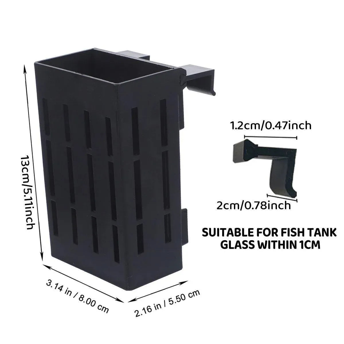 Hydroponic Plant Storage Rack Fish Tank Decoration Square Aquarium Basket Holder - Black