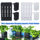 Hydroponic Plant Storage Rack Fish Tank Decoration Square Aquarium Basket Holder - Black