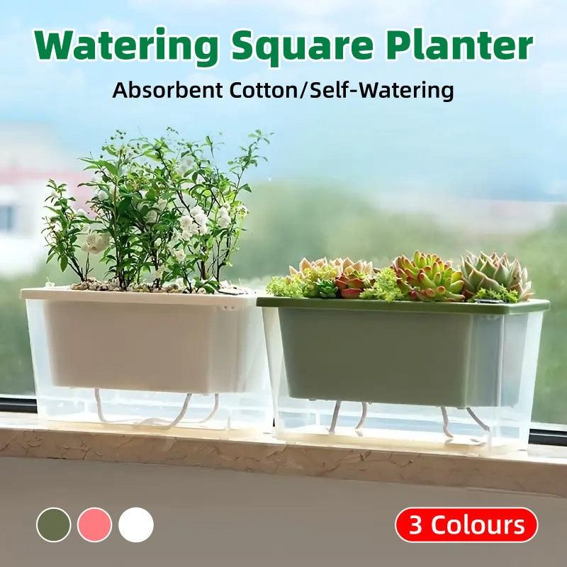 Balcony Vegetable Pot Planter Lazy Self Priming Flower Pot for Indoor Gardening - Pink