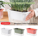 Balcony Vegetable Pot Planter Lazy Self Priming Flower Pot for Indoor Gardening - White