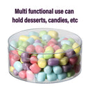 10pcs Clear Round Gift Boxes Plastic Candy Storage Containers for Party Favors - 15x6.5cm