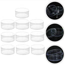 10pcs Clear Round Gift Boxes Plastic Candy Storage Containers for Party Favors - 15x6.5cm
