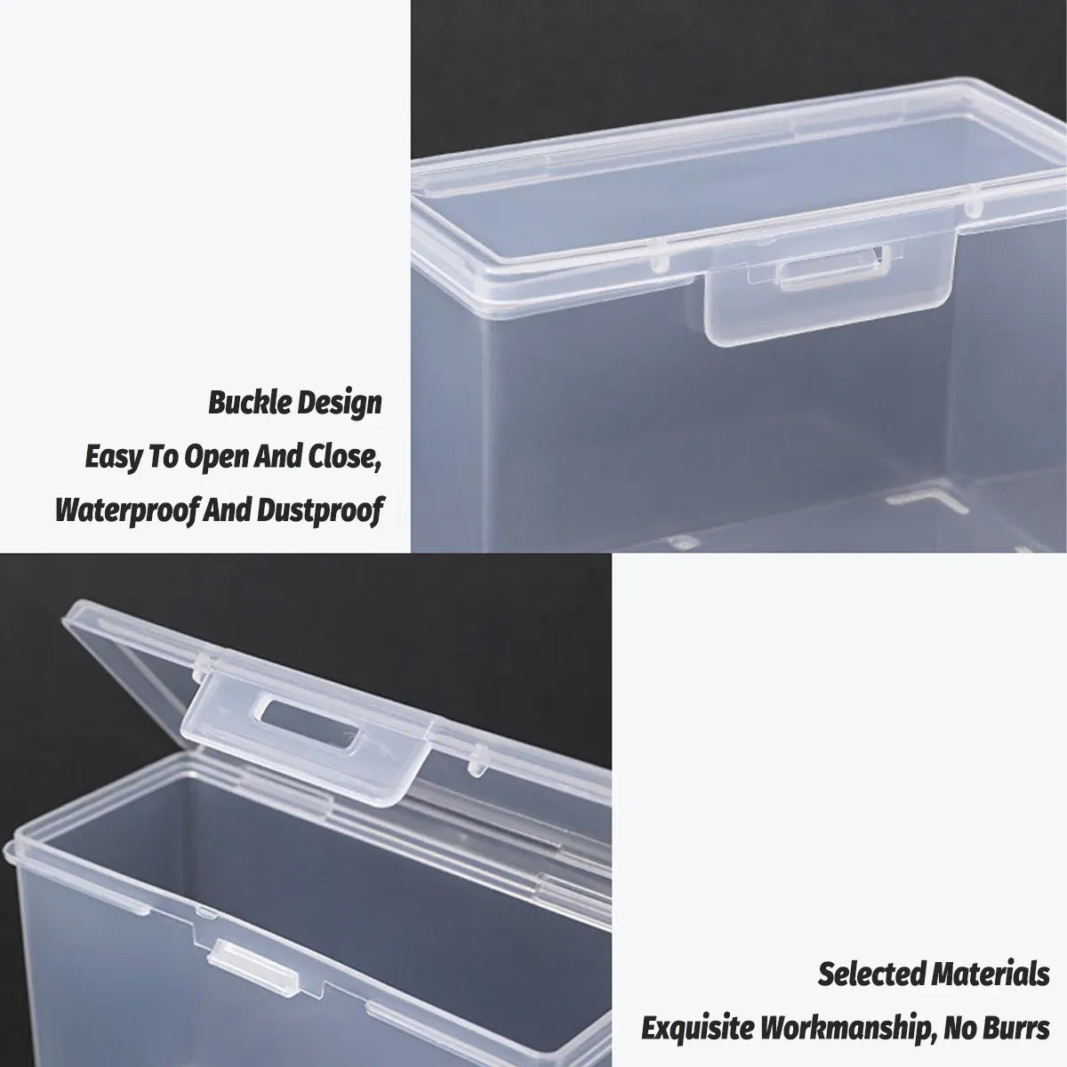 10PCS Card Storage Box Transparent Plastic Holder ID Business Card Organizer - Long And Tall