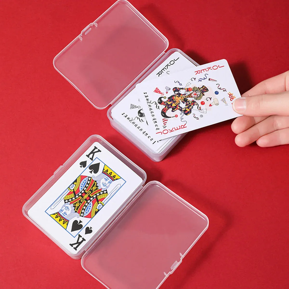 10PCS Card Storage Box Transparent Plastic Holder ID Business Card Organizer - Long And Tall