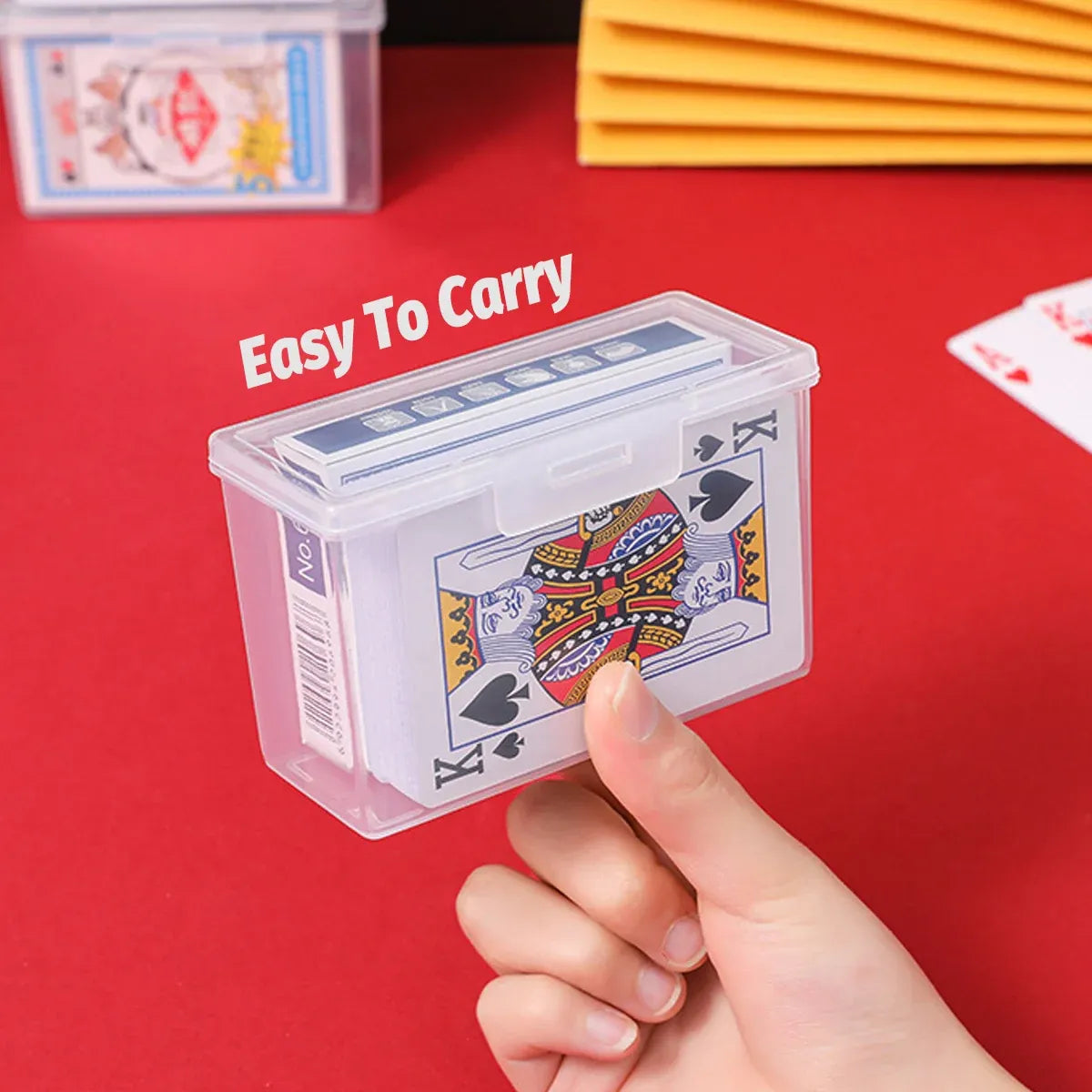 10PCS Card Storage Box Transparent Plastic Holder ID Business Card Organizer - Long And Tall