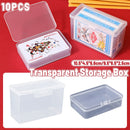 10PCS Card Storage Box Transparent Plastic Holder ID Business Card Organizer - Long And Tall