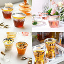 100pcs 9OZ Hot Gold Silver Plastic Wine Cup Western Food Cup Ice Cream - Gold